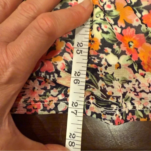 NWT Lane Bryant Pink and Orange Floral Blouse Cold Shoulder sz14/16 - Picture 7 of 7